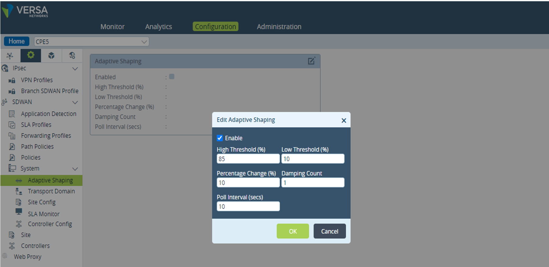 Adaptice Shaping Dynamic Congestion Management - Adaptive Shaping - Academy Versa Networks