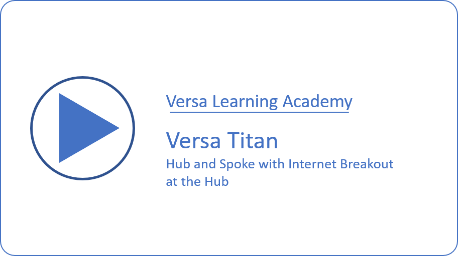 Versa Titan Hub and Spoke with Internet Breakout at the Hub
